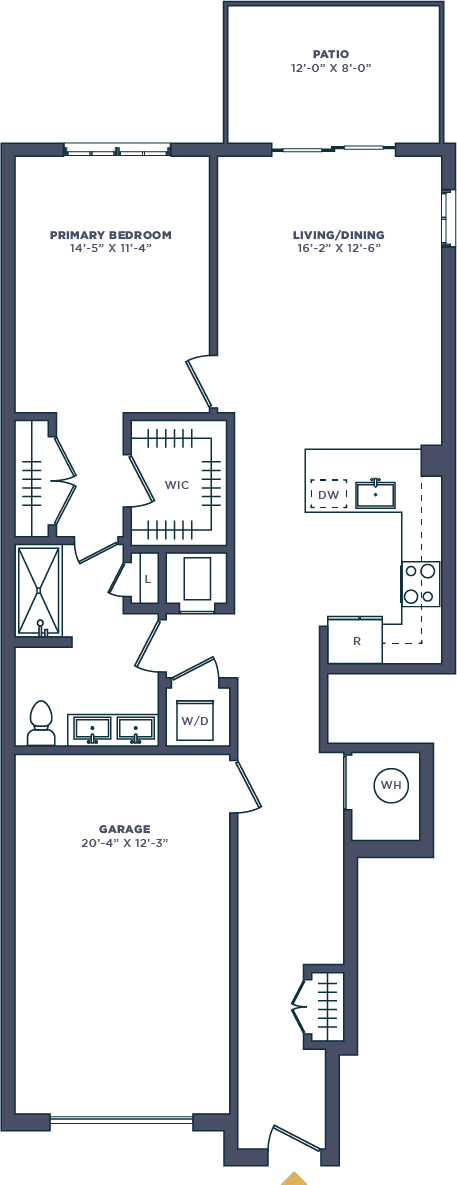 A floor plan of a building with rooms labeled.
