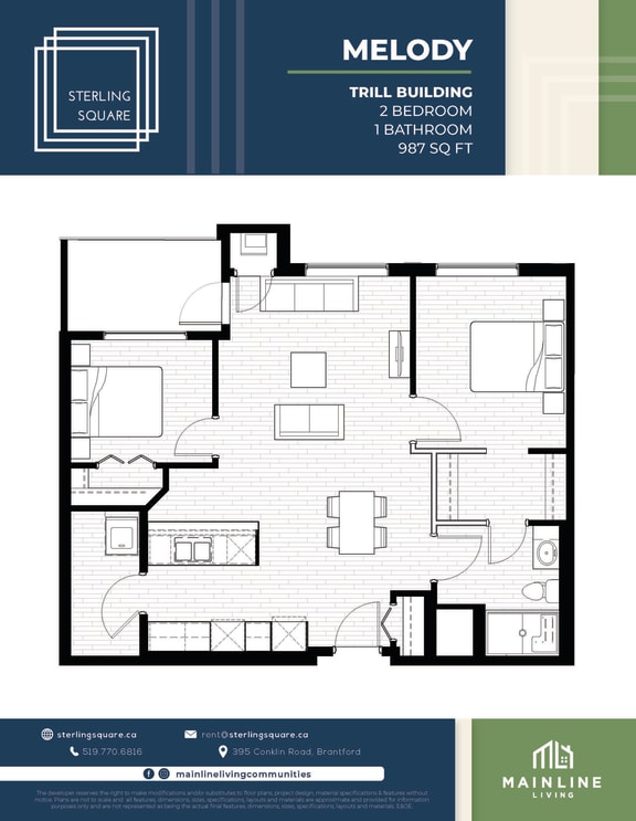 floor plan of a 2nd floor condo