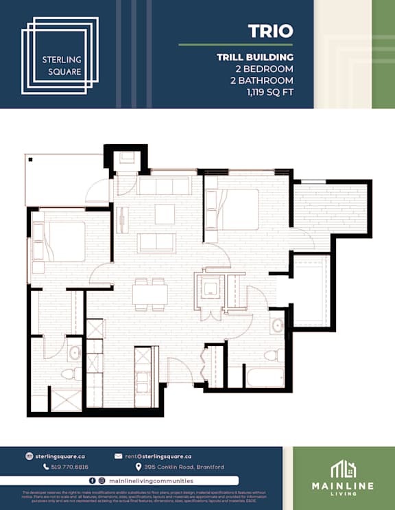 Floor Plan  a floor plan of the triplex