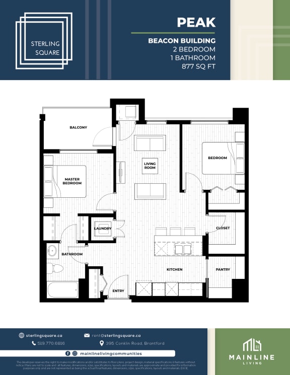 a floor plan of a bedroom apartment