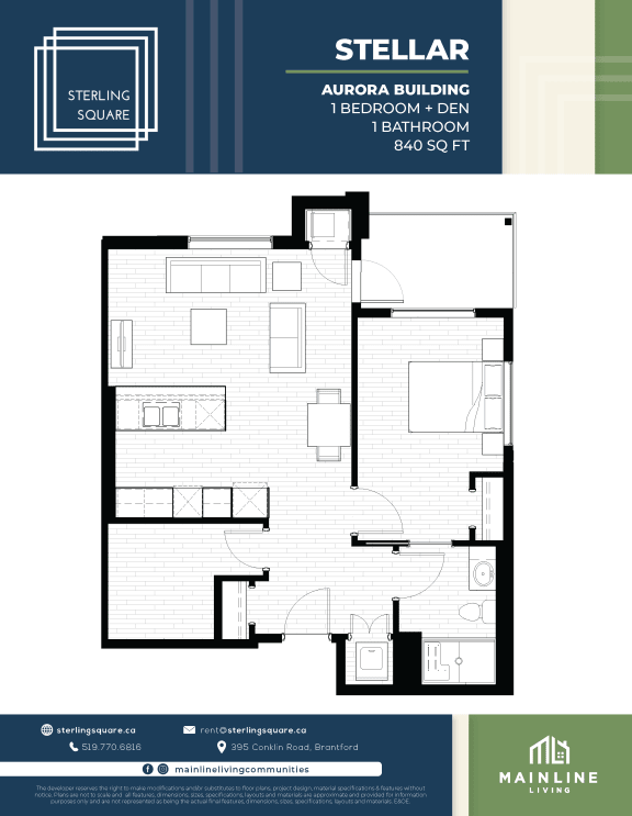 a floor plan of a bedroom apartment