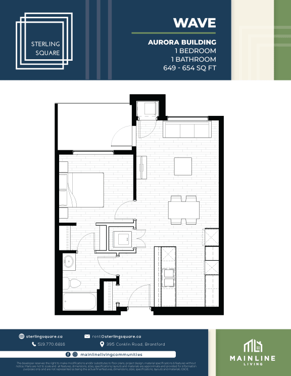 a floor plan of wave apartments