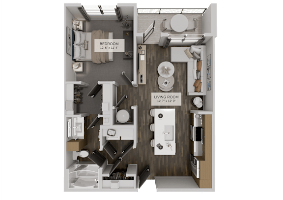 A1a Floorplan at The Union Flats at Fishers District, Fishers, IN, 46037