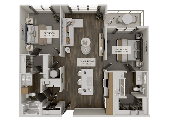 B1c Floorplan at The Union Flats at Fishers District, Fishers, Indiana