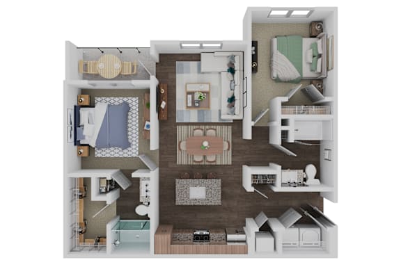 Floor Plan B1 at The Pullman Luxury Apartment Homes, Atlanta