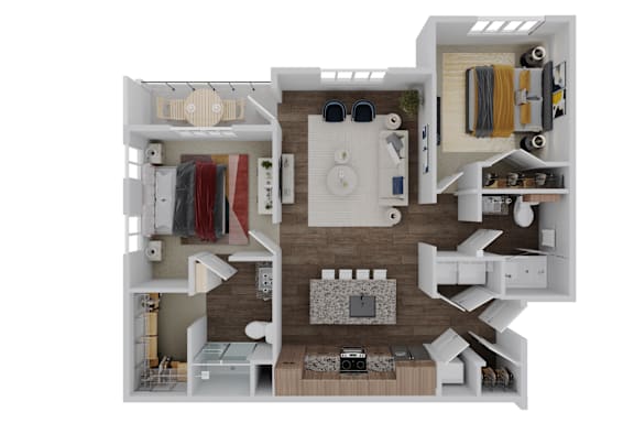 Floor Plan B2 at The Pullman Luxury Apartment Homes, Georgia 30349