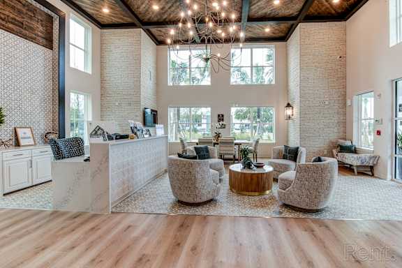 A large open space with a reception desk at Standard441 Luxury Apartments, Florida