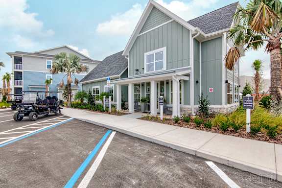 A blue and white building at Standard441 Luxury Apartments, Lady Lake