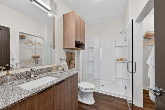 Bathroom at The Landing at Lemay Apartments, Fort Collins, Colorado