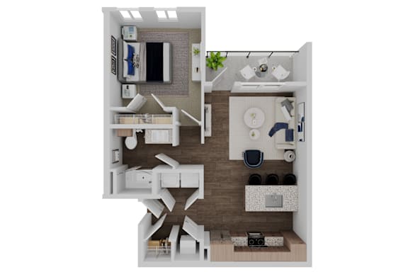 Floor Plan A2 at The Pullman Luxury Apartment Homes, Atlanta, 30349