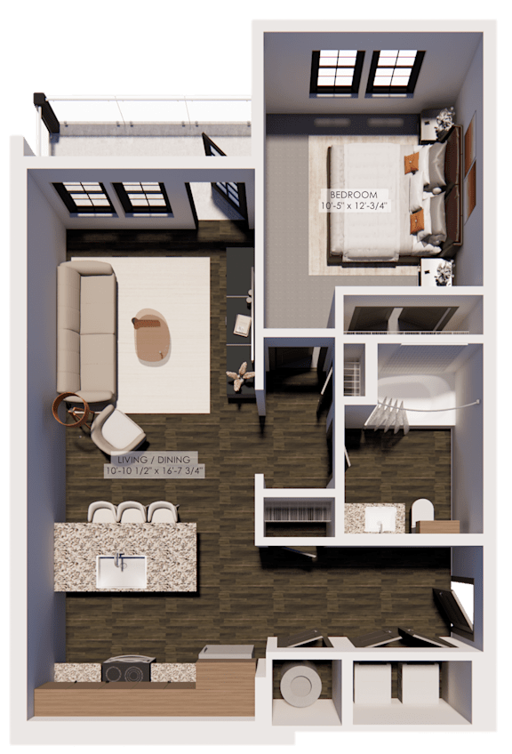 A1 Floor Plan at The Landing at Lemay Apartments, Colorado