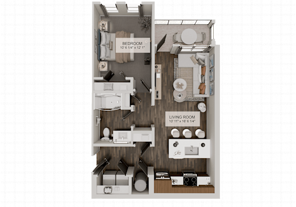 Floor Plan  A1 Floor Plan at Heritage on Hover Apartments, Longmont, CO, 80503