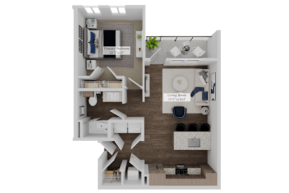 Floor Plan A2 at The Pullman Luxury Apartments, Atlanta, GA