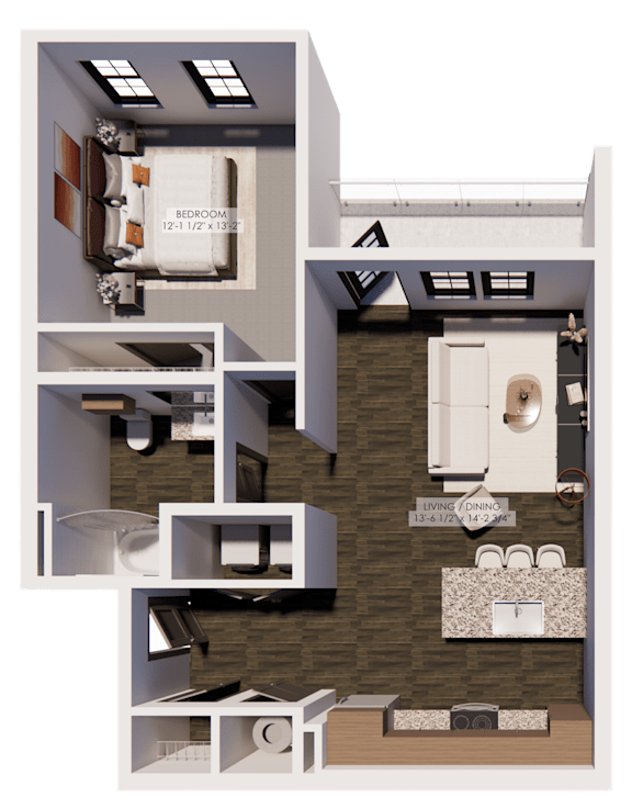 A2 Floor Plan at The Landing at Lemay Apartments, Colorado