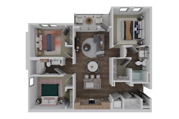 Floor Plan C1 at The Pullman Luxury Apartment Homes, Atlanta, GA 30349