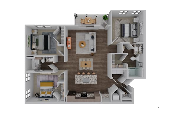 Floor Plan C2 at The Pullman Luxury Apartment Homes, Atlanta, GA