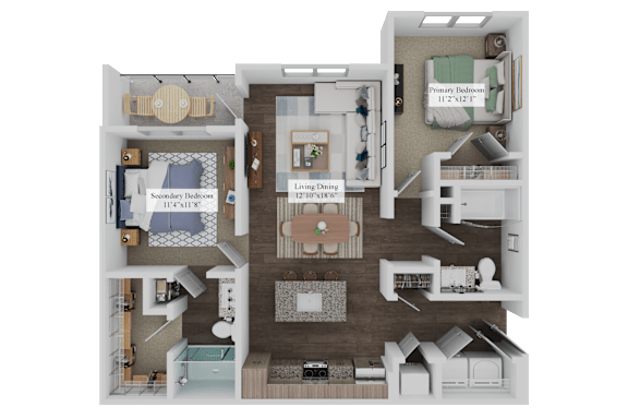 Floor Plan B1 at The Pullman Luxury Apartments, Atlanta, GA