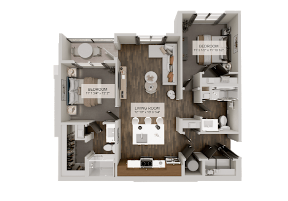 Floor Plan  B1 Floor Plan at Heritage on Hover Apartments, Longmont, 80503