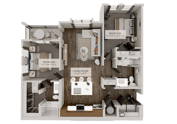 B1a Floor Plan at Heritage on Hover Apartments, Colorado, 80503