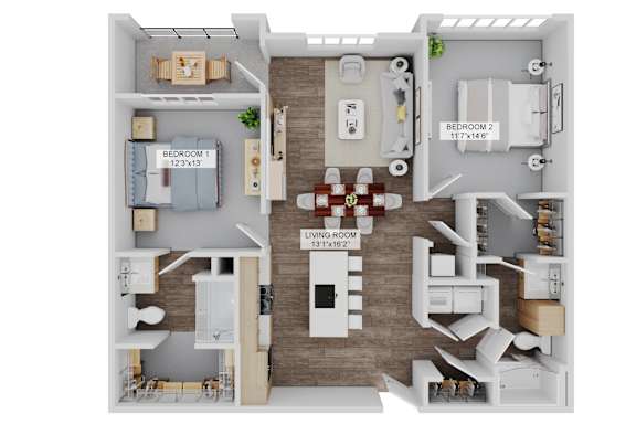 Floor Plan  The Citation B1A Floorplan at The Stadler Luxury Apartments, Bradenton