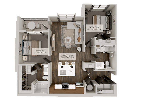 B1b Floor Plan at Heritage on Hover Apartments, Longmont, CO, 80503