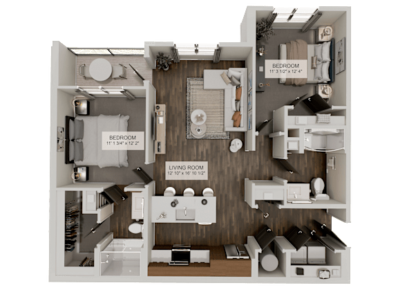 Floor Plan  B1b Floor Plan at Velara Luxury Apartments, Ponte Vedra Beach, Florida