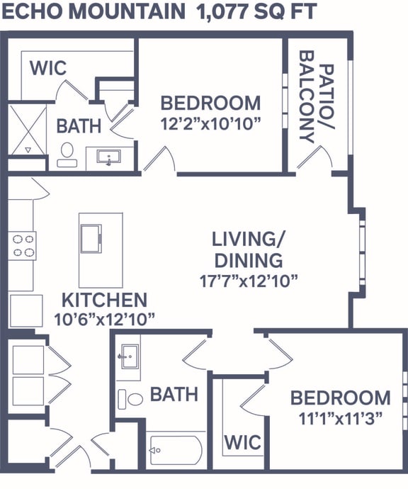 B1B Echo Mountain Floor Plan  at Notch66, Longmont, 80504