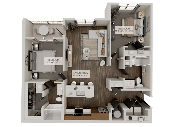 Floor Plan  B1P Floor Plan at Velara Luxury Apartments, Ponte Vedra Beach, 32081