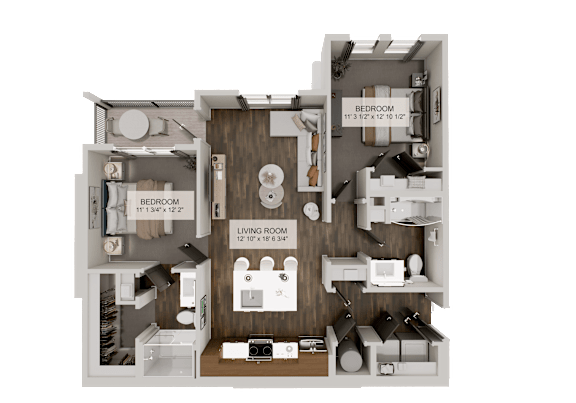 Floor Plan  B1p Floor Plan at Heritage on Hover Apartments, Longmont