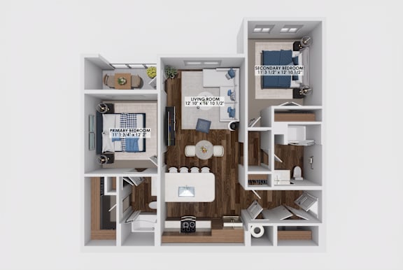 2 Bed 2 bath floor plan B at The Maverick Luxury Apartments, Monument