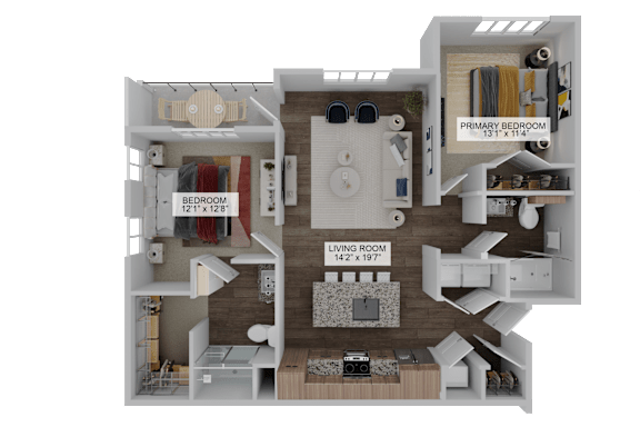 Floor Plan  Floor Plan B2 at The Pullman Luxury Apartments, Atlanta, GA