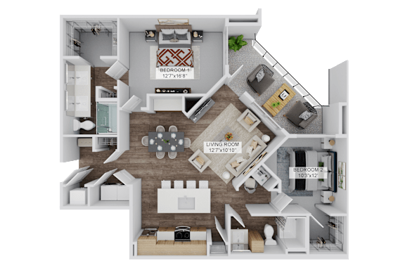 Floor Plan  The Concorde B2 Floorplan at The Stadler Luxury Apartments, Bradenton