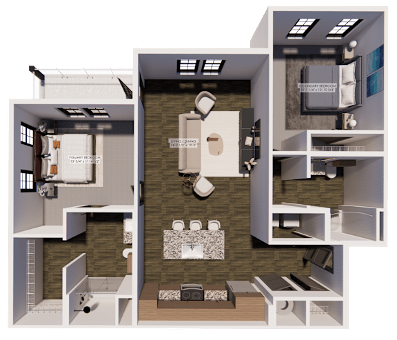 B2 Floor Plan at The Landing at Lemay Apartments, Fort Collins, CO