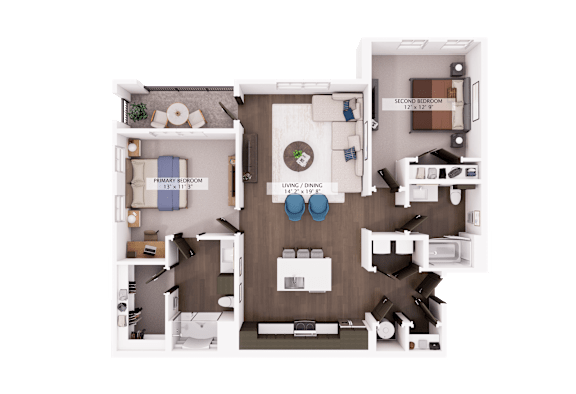 Floor Plan  B2 Floor plan at Switch Luxury Apartments, Colorado Springs, 80921