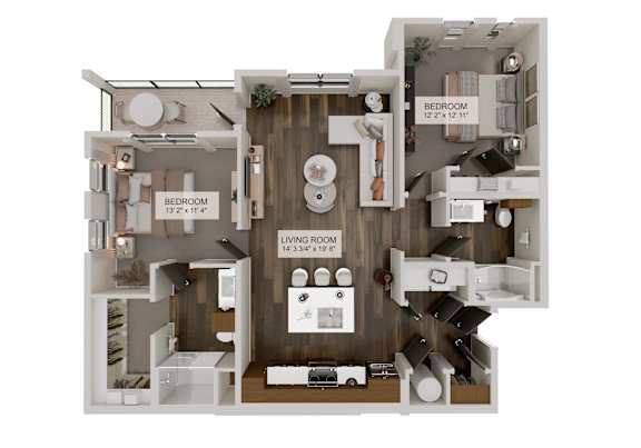 B2 Floor Plan at Heritage on Hover Apartments, Longmont