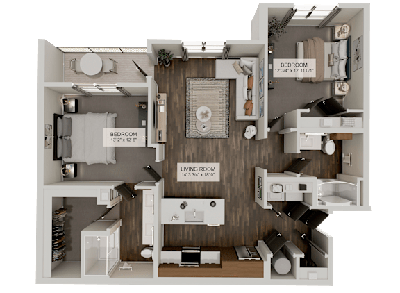 Floor Plan  B2a Floor Plan at Velara Luxury Apartments, Ponte Vedra Beach