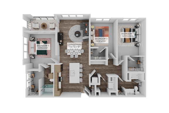 Floor Plan  The Airbus C1 Floorplan at The Stadler Luxury Apartments, Bradenton