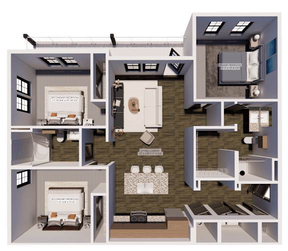 C1 Floor Plan at The Landing at Lemay Apartments, Fort Collins, Colorado