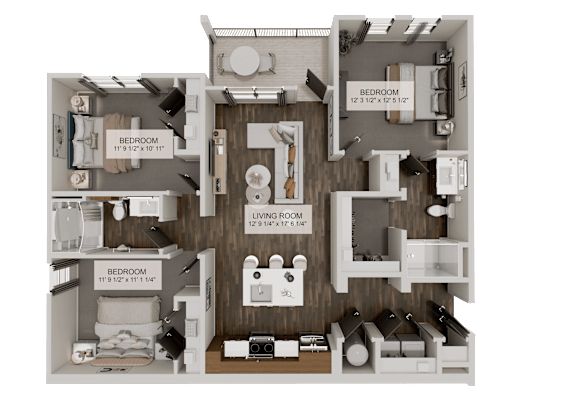 C1 Floor Plan at Heritage on Hover Apartments, Longmont, 80503