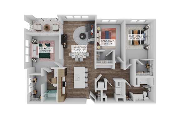 Floor Plan  The Airbus C1 Floorplan at The Stadler Luxury Apartments, Bradenton, FL