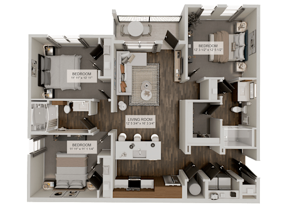 Floor Plan  C1a Floor Plan at Velara Luxury Apartments, Ponte Vedra Beach