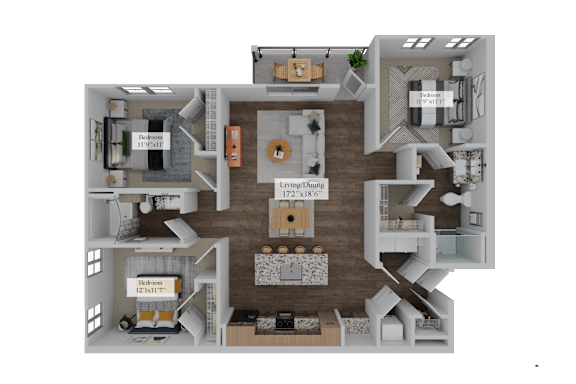 Floor Plan C2 at The Pullman Luxury Apartments, Atlanta, GA
