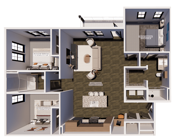 C2 Floor Plan at The Landing at Lemay Apartments, Fort Collins