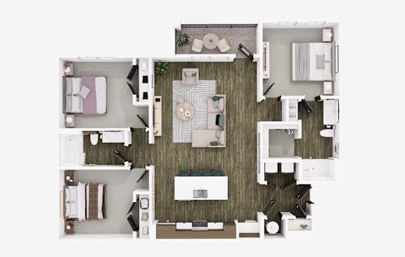 3 bed 2 bath A at The Logan Luxury Apartments, Idaho