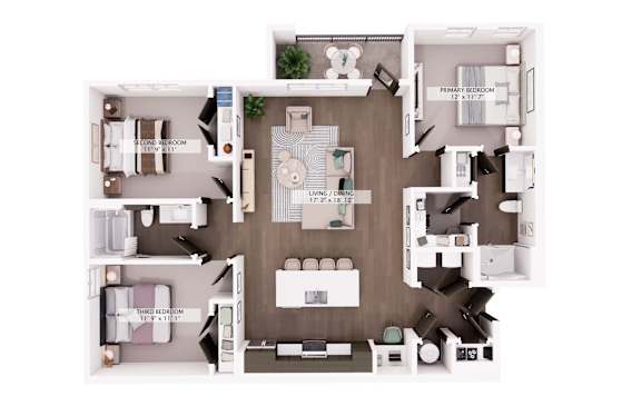 Floor Plan  C2 Floor plan at Switch Luxury Apartments, Colorado Springs, CO