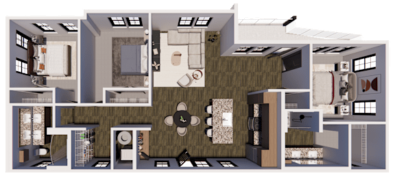 Carriage House Floor Plan at The Landing at Lemay Apartments, Fort Collins