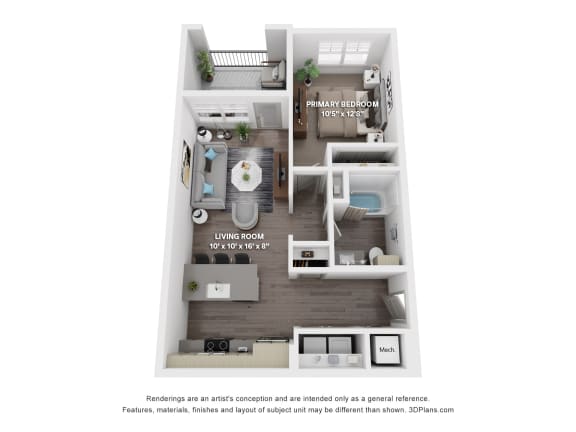 Floor Plan  A1plus Floor Plan at The Depot Luxury Apartment Homes, Missouri, 64083