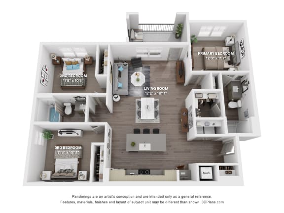 Floor Plan  C2 Floor Plan at The Depot Luxury Apartment Homes, Raymore