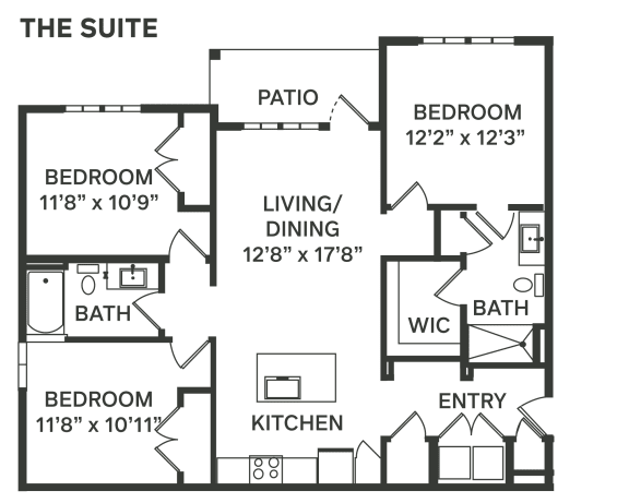 The Suite Floor Plan at The Depot, Raymore, Missouri