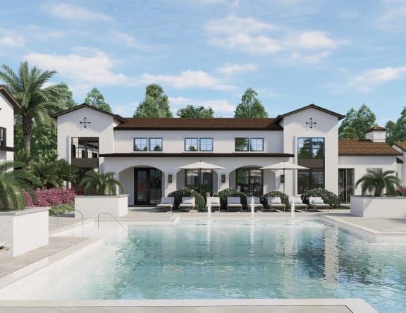 a house with a swimming pool in front of it at The Hadley Luxury Apartments, North Port, 34287